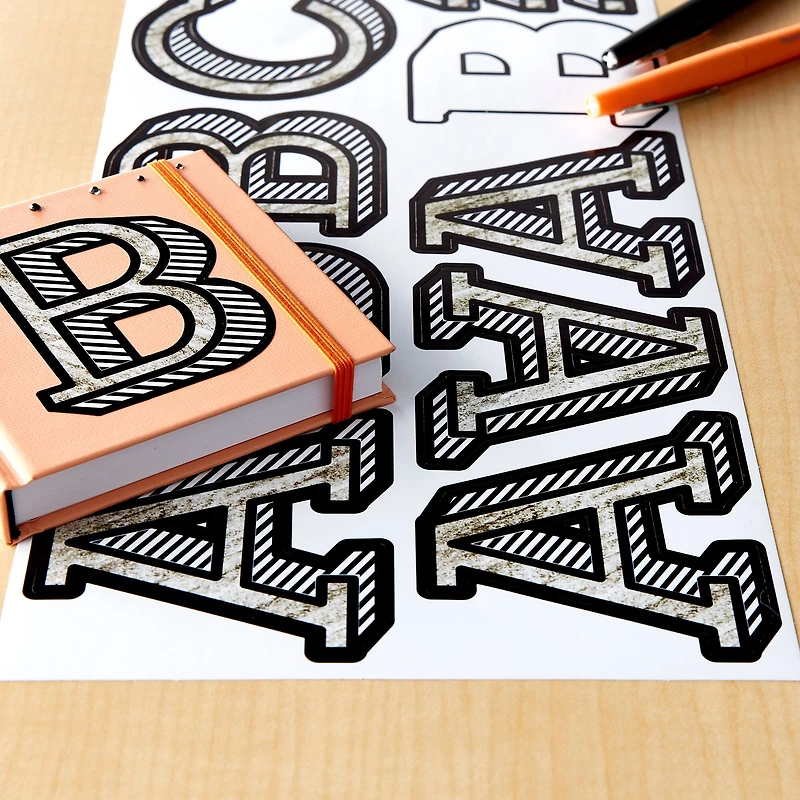 12 Pack: Shadow Alphabet Stickers by Recollections™