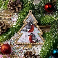 Wonderland Crafts Bird Tree Christmas Ornament Bead Embroidery Kit