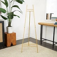 55.5" Gold Metal Geometric 3-Tier Display Easel
