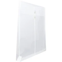 JAM Paper 9.75" x 13" Clear Plastic Button String Open End Envelopes, 6ct.