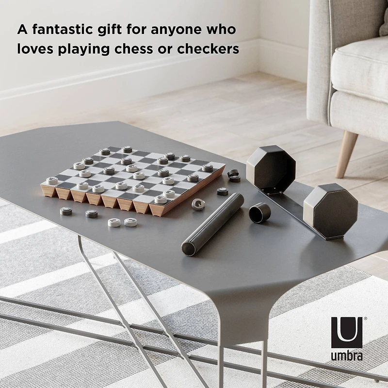 Umbra Black Rolz Chess/Checkers Set
