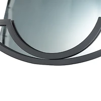 Glitzhome® 23" Black Metal Glass Round Wall Mirror