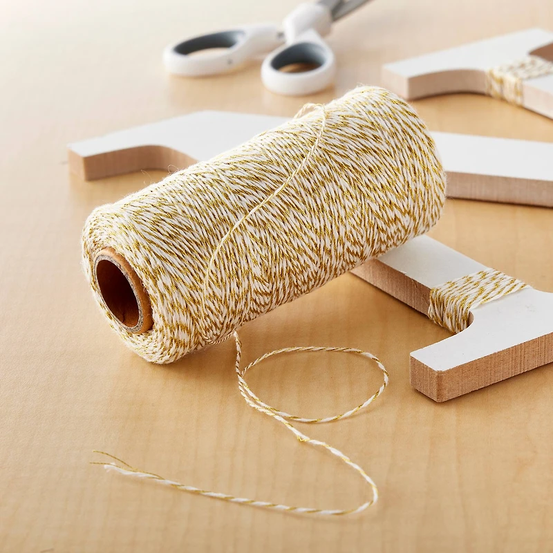 Metallic Gold & White Twine Spool By Recollections™
