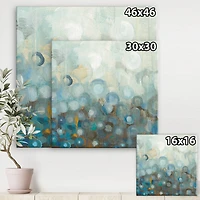 Designart - Blue and Bronze Dots on Glass II