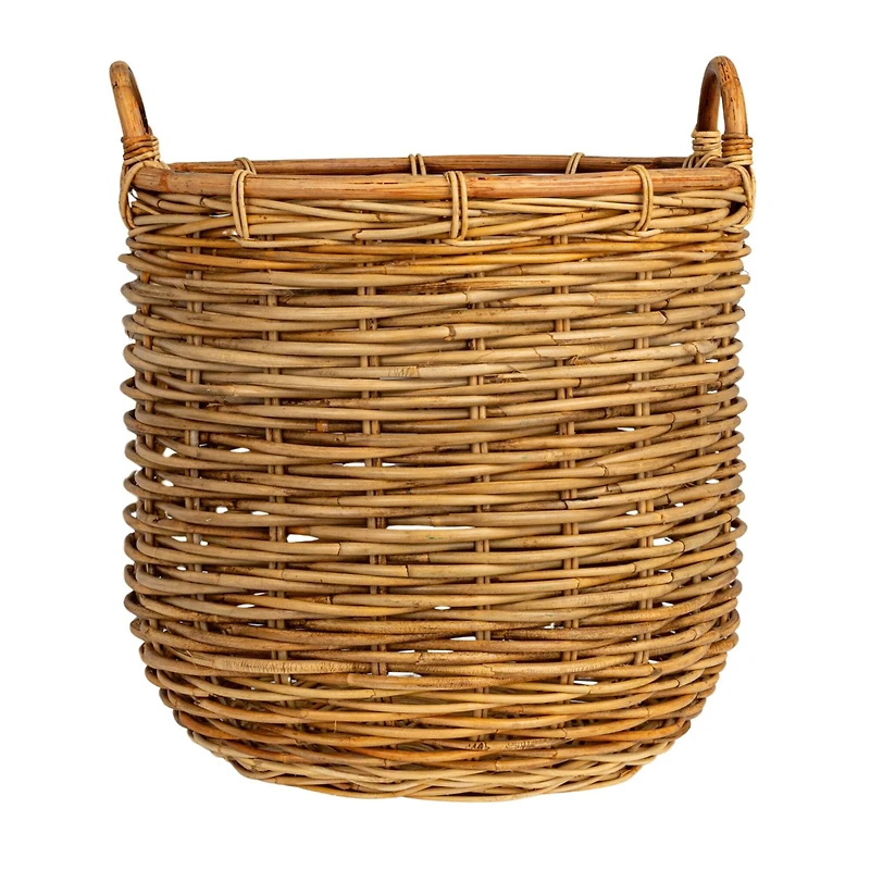 Hello Honey® Natural Brown Hand Woven Rattan Basket Set with Handles