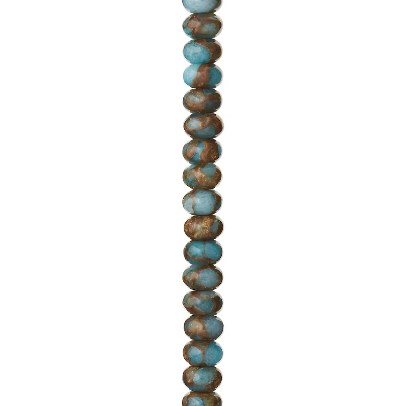 Light Blue Impression Jasper Rondelle Beads, 8mm by Bead Landing®