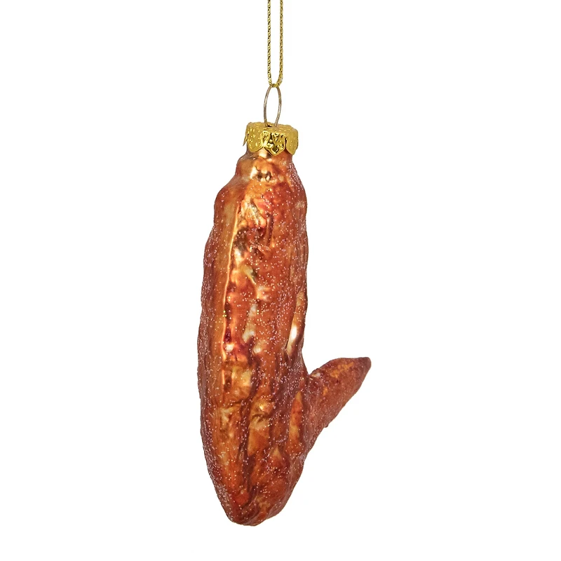 4.5" Glitter Glass Buffalo Chicken Wing Ornament