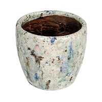 Hello Honey® 5.25" Blue Crackle Glaze Terra Cotta Planter