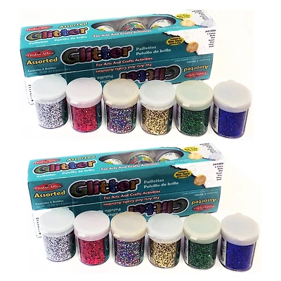 Charles Leonard Assorted Colors Glitter Shakers, 2 Packs of 12