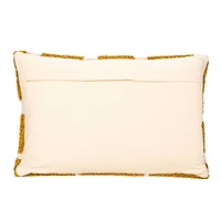 Hello Honey® 24" Yellow Sun Punch Hook Lumbar Pillow