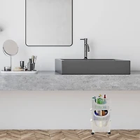 Mind Reader 3-Tier Ivory Rolling Plastic Storage Containers