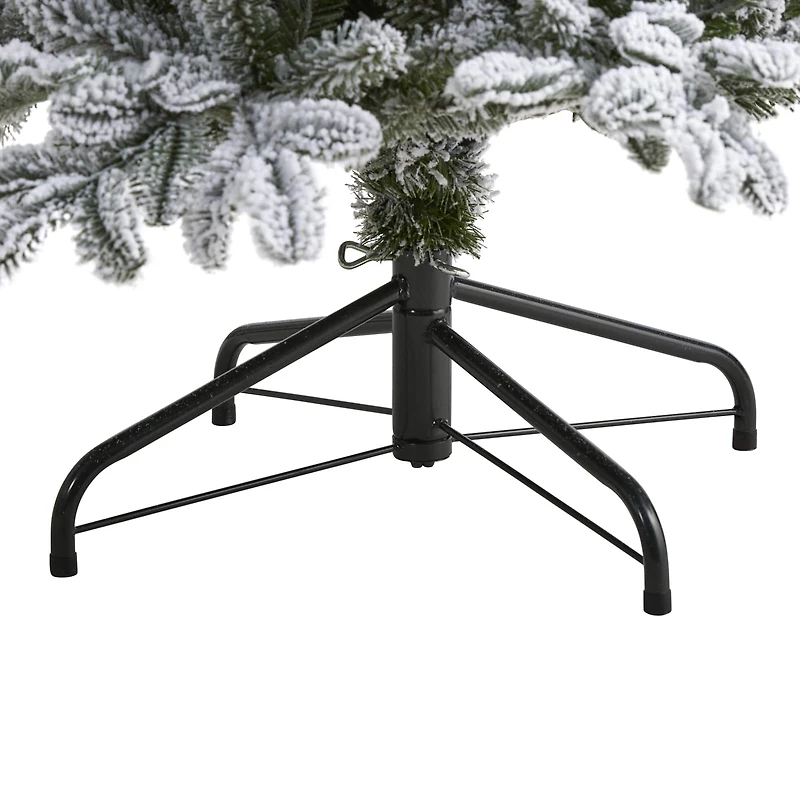 7ft. Pre-Lit Flocked North Carolina Fir Artificial Christmas Tree with Warm White Lights