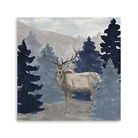 Blue Cliff Mountains Scene III Elk Canvas Giclee