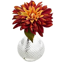 8" Dahlia with Decorative Vase Set