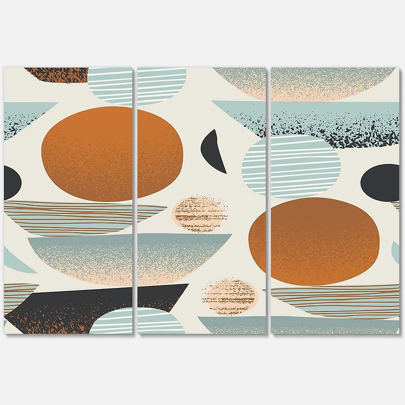 Designart - Retro Shapes With Abstract Suns and Moons I