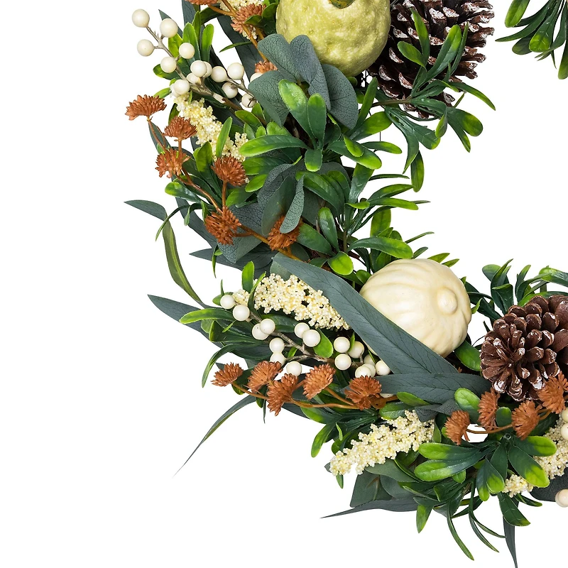 24" Gourds & Foliage Thanksgiving Wreath