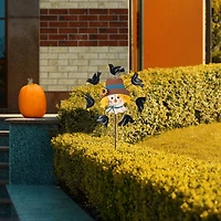 Glitzhome® 41.75" Fall Scarecrow Head with Crows Windmill Yard Stake