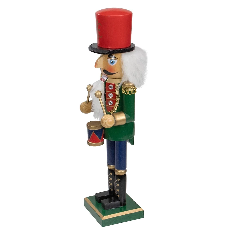 14" Wooden Christmas Nutcracker Drummer