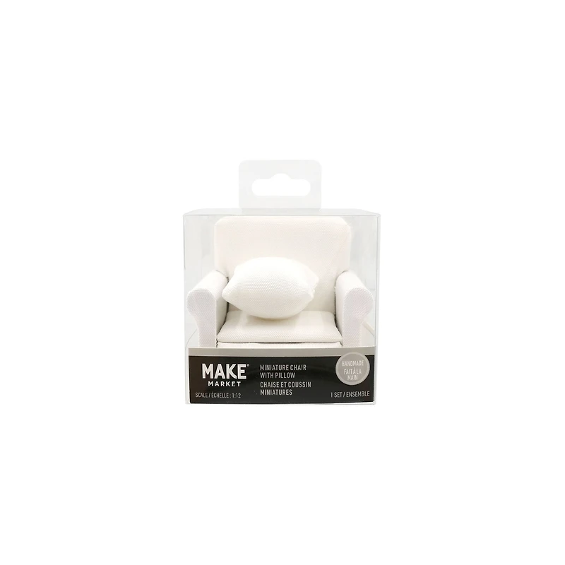 Mini White Chair with Pillow by Make Market®