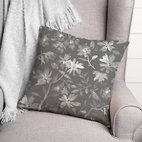 Delicate Floral Print Throw Pillow