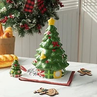 Glitzhome® Dolomite Christmas Tree Cookie Jar Set