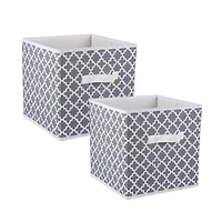 DII® 13" Gray Lattice Square Non-Woven Fabric Cubes, 2ct.