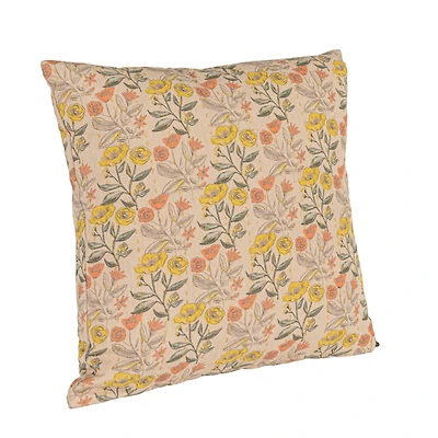 Hello Honey® Multicolor Floral Cotton Chambray Throw Pillow