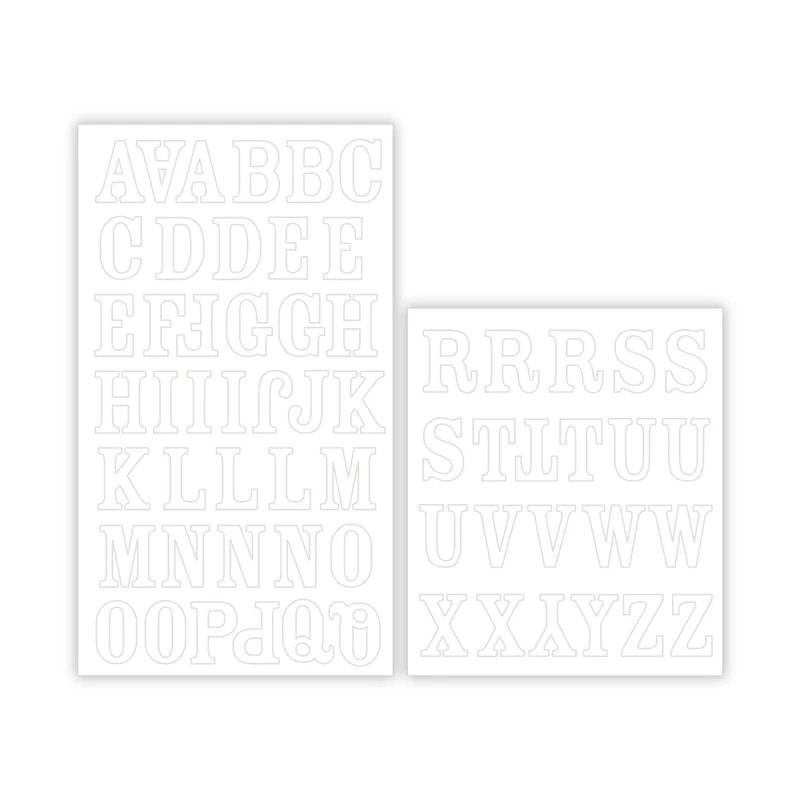 White Serif Alphabet Iron-On Transfers by Make Market®