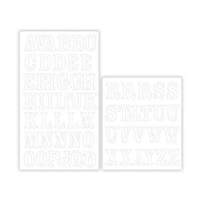 White Serif Alphabet Iron-On Transfers by Make Market®