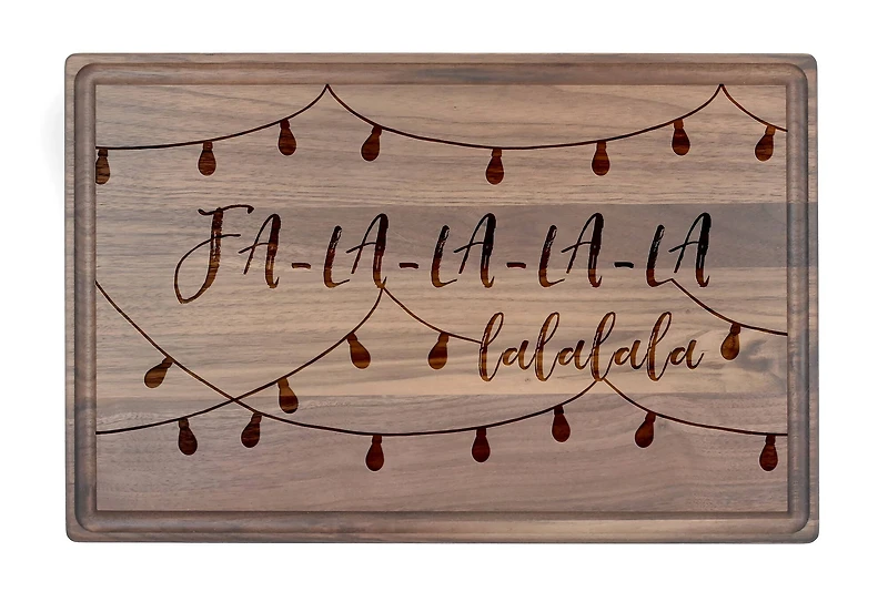 17" x 11" Fa La La Walnut Cutting Board