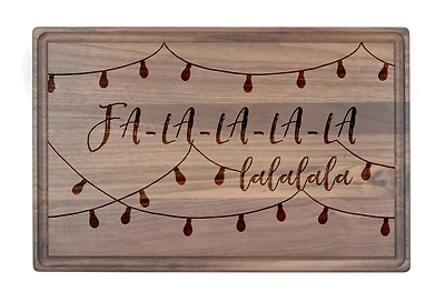 17" x 11" Fa La La Walnut Cutting Board