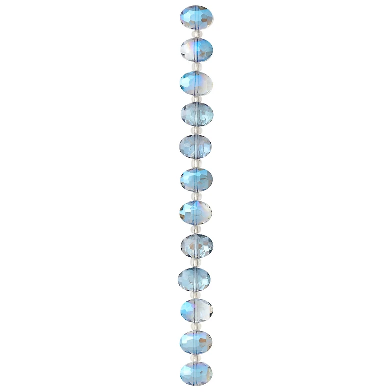 12 Pack: Blue Oval Glass Beads, 12mm by Bead Landing™