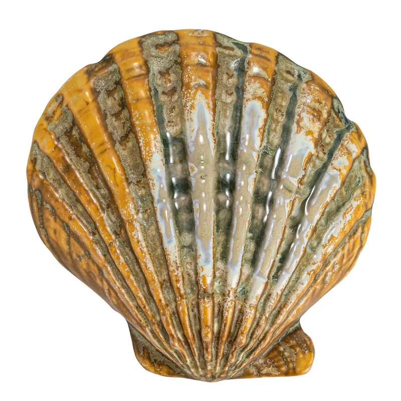 Hello Honey® 6" Sea Shell Dish with Reactive Crackle Glaze, 4ct.