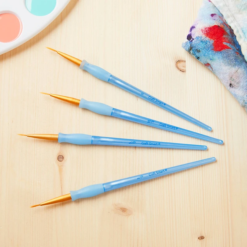 Golden Taklon Detail Brush Set By Craft Smart®, 4 Pack