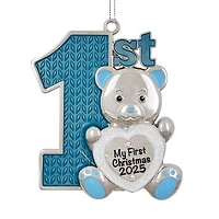 3" Teddy Bear Blue Metal Ornament by Ashland®