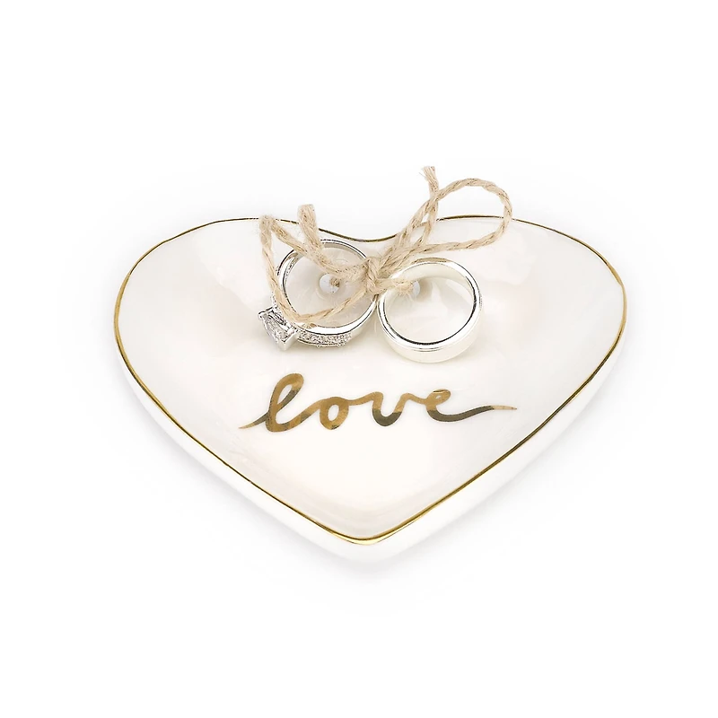 Hortense B. Hewitt Co. Gold Love Heart Ring Bowl
