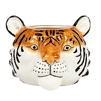Hello Honey® 6" Round Ceramic Tiger Head Planter
