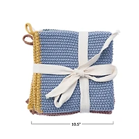 Hello Honey® Square Cotton Knit Dish Cloths with Loops, 3ct.