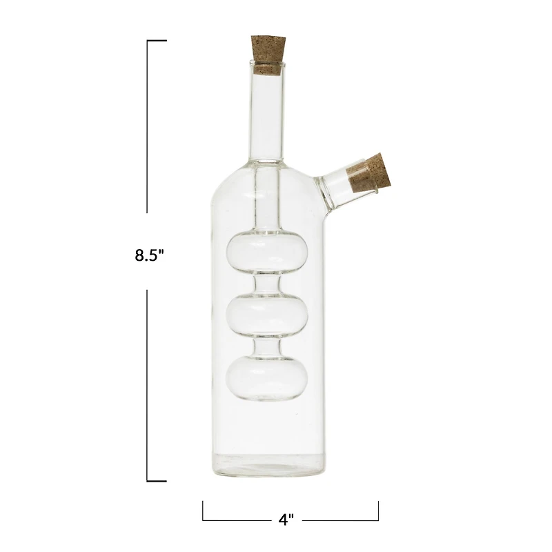 Hello Honey® 8.5" Hand-Blown Glass Oil & Vinegar Cruet