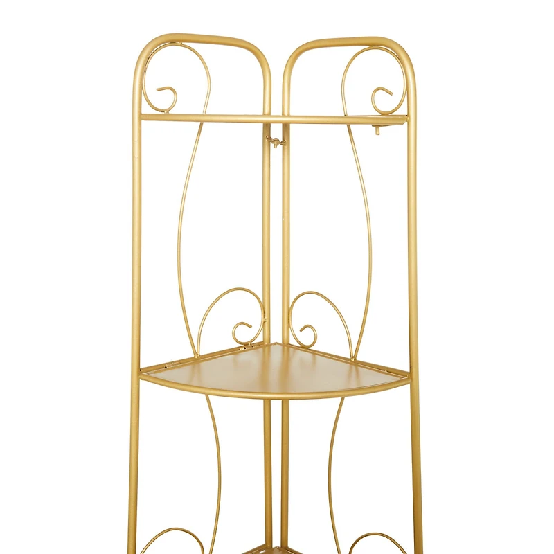 Gold Iron Glam Bakers Rack, 65" x 17" x 11"