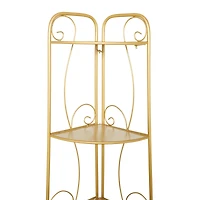 Gold Iron Glam Bakers Rack, 65" x 17" x 11"