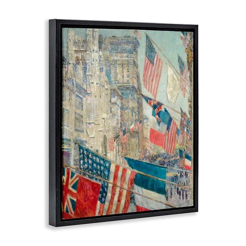 Stupell Industries Classic Americana Flags Floater Framed Art