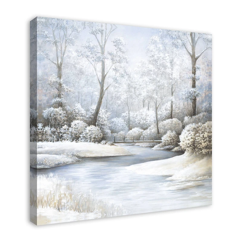 Winter Creek Landscape 30" x 30" Canvas Wall Art