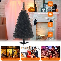 Costway 3ft. Unlit Matte Black Artificial Christmas Tree