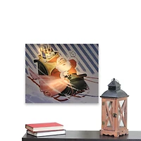 LED Back Lit Santa Claus & Sleigh Pepsi Christmas Wall Art