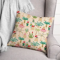 Sand Snowmen Throw Pillow