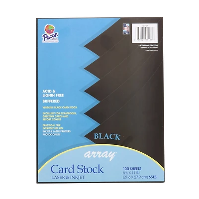 Pacon® 8.5" x 11" Black Card Stock, 100 Sheets