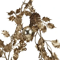 Hello Honey® 5.5ft. Gold Faux Holly Garland with Pinecones & Ornaments