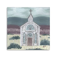 Farm Sketch Church Meadow Canvas Giclee