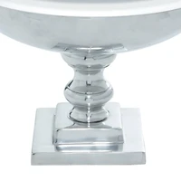 15" Silver Aluminum Traditional Decorative Bowl